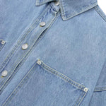 Fashion Lapel Long-sleeved Denim Shirt Jacket