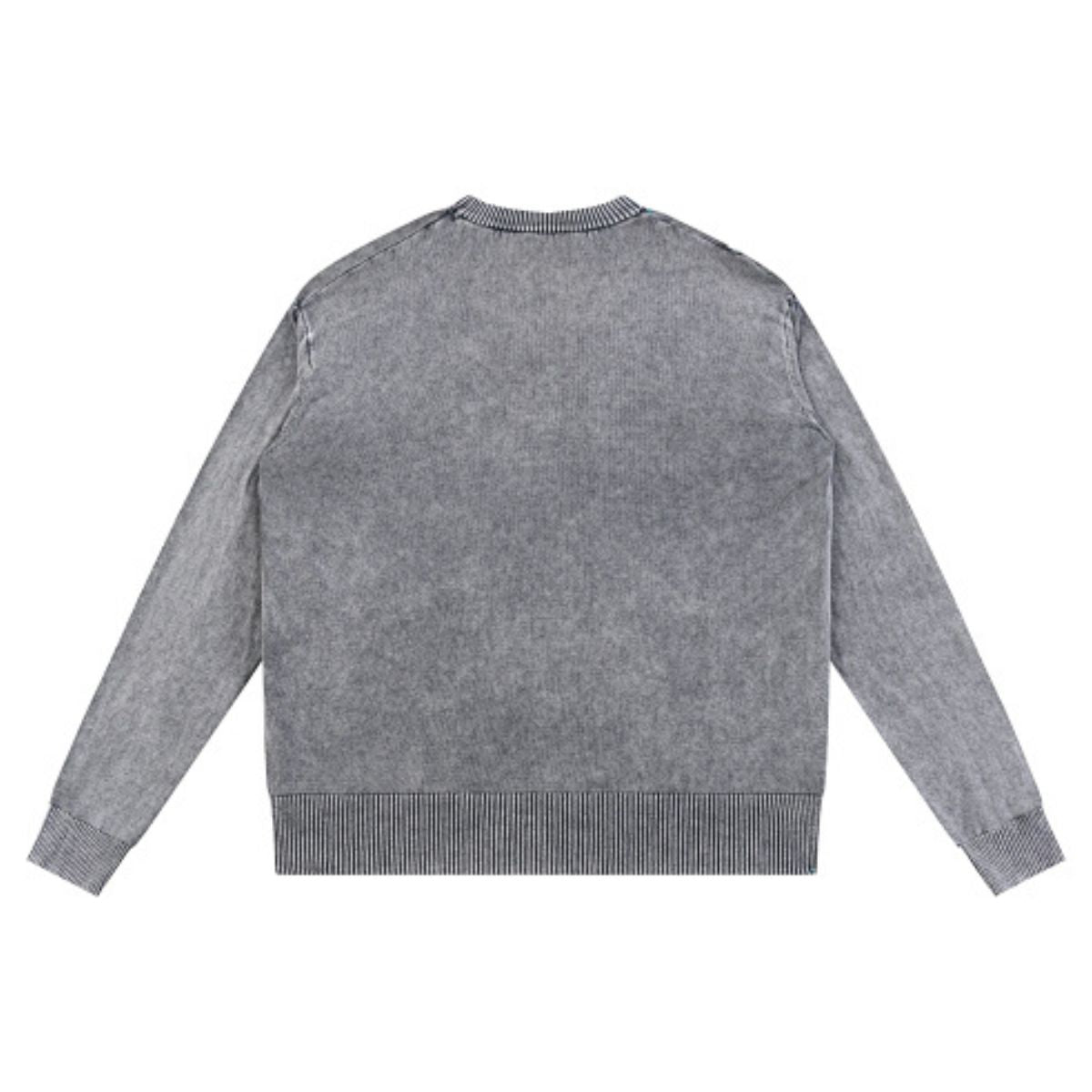 Vintage Snow Wash Relaxed Fit Cotton Knit Sweater