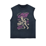 Always Running Graphic Sleeveless Faded Tee-INNBLAC Fashion Apparel