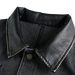 Vintage Washed Distressed Dropped Shoulder Workwear Multi-pocket Denim Jacket