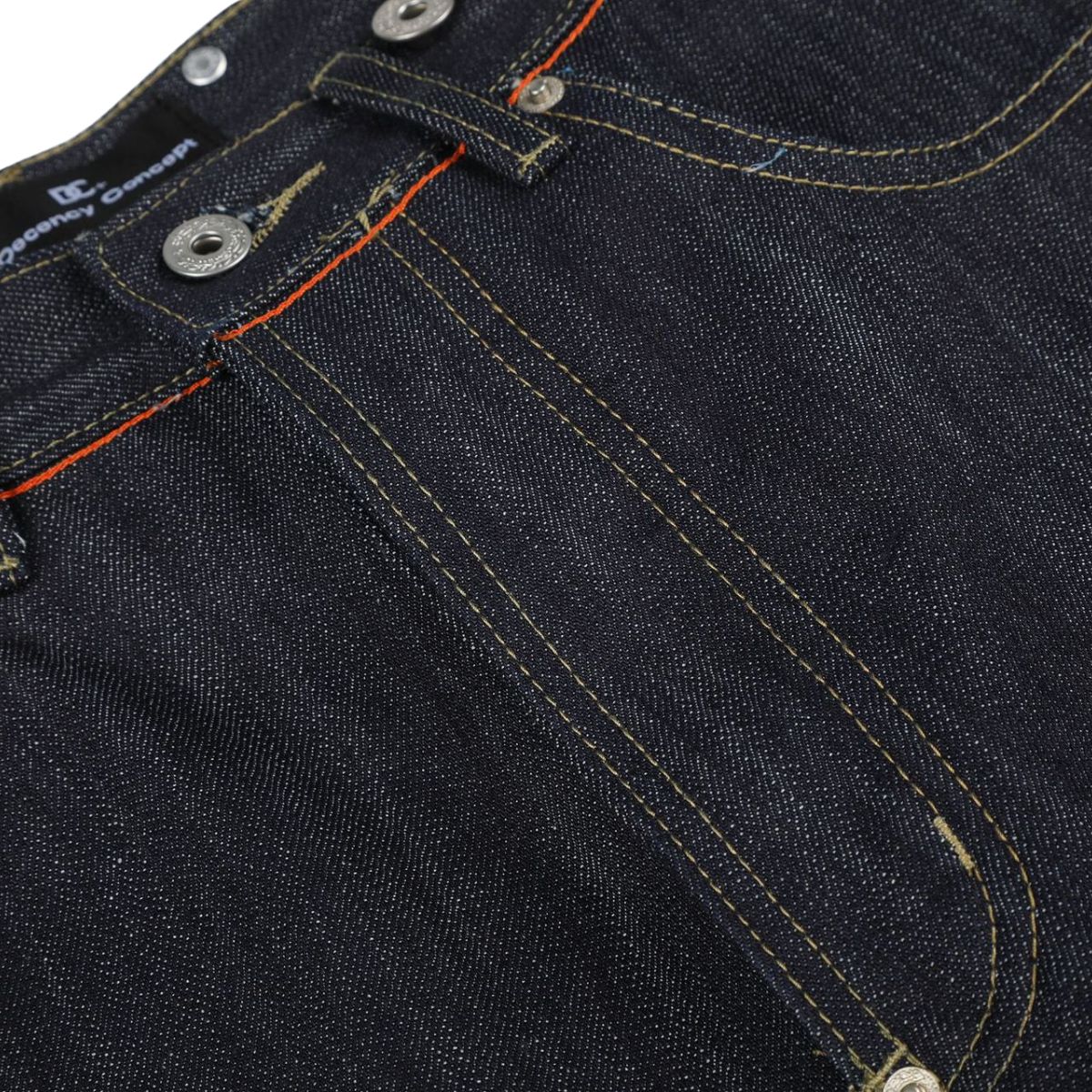 Raw Indigo Wide Leg Jeans with Metal Horsebit Detail