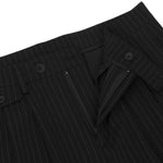 Washed Stripe Plaid Belt Relaxed Pants