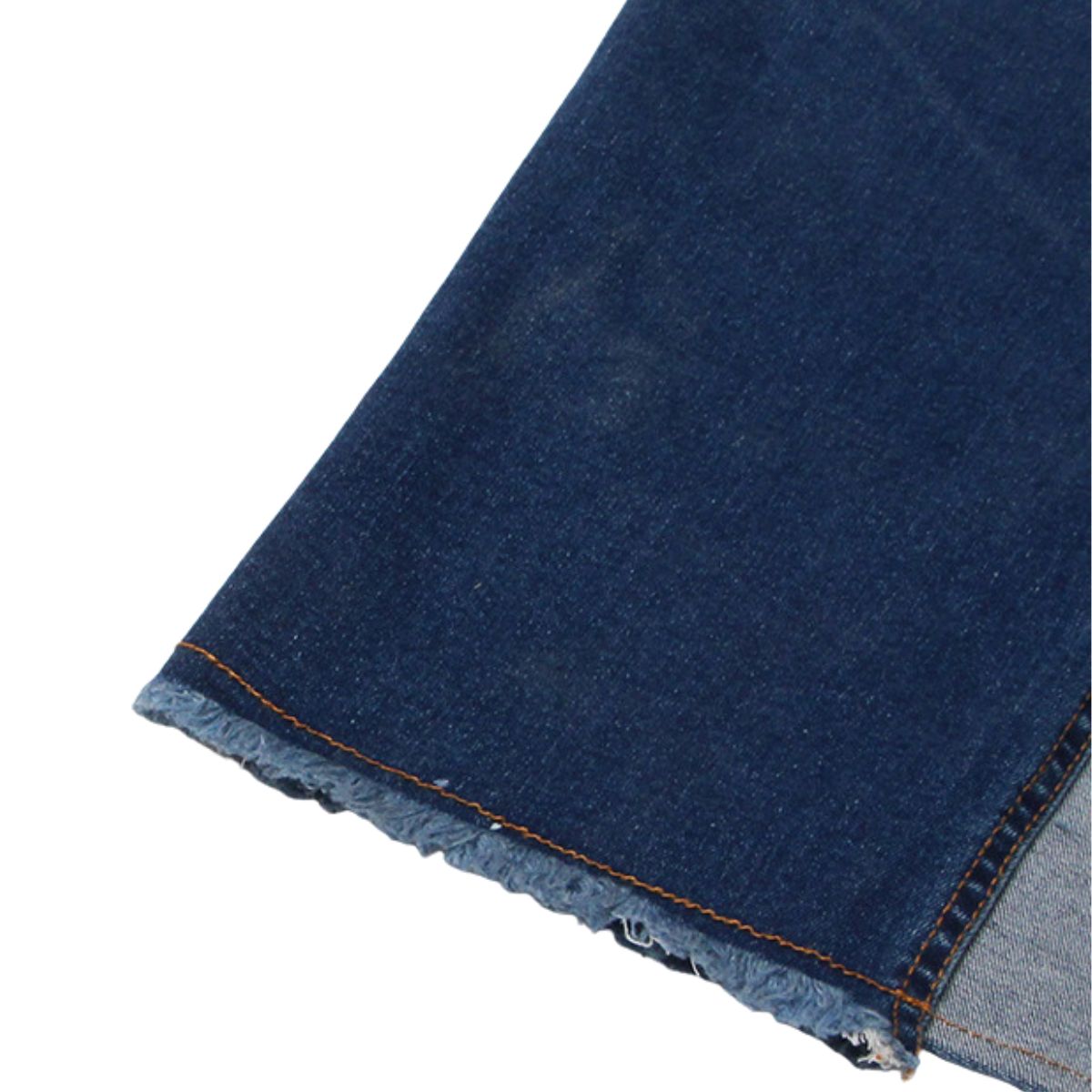 Raw Hem Ombr¨¦ Washed Denim Maxi Skirt