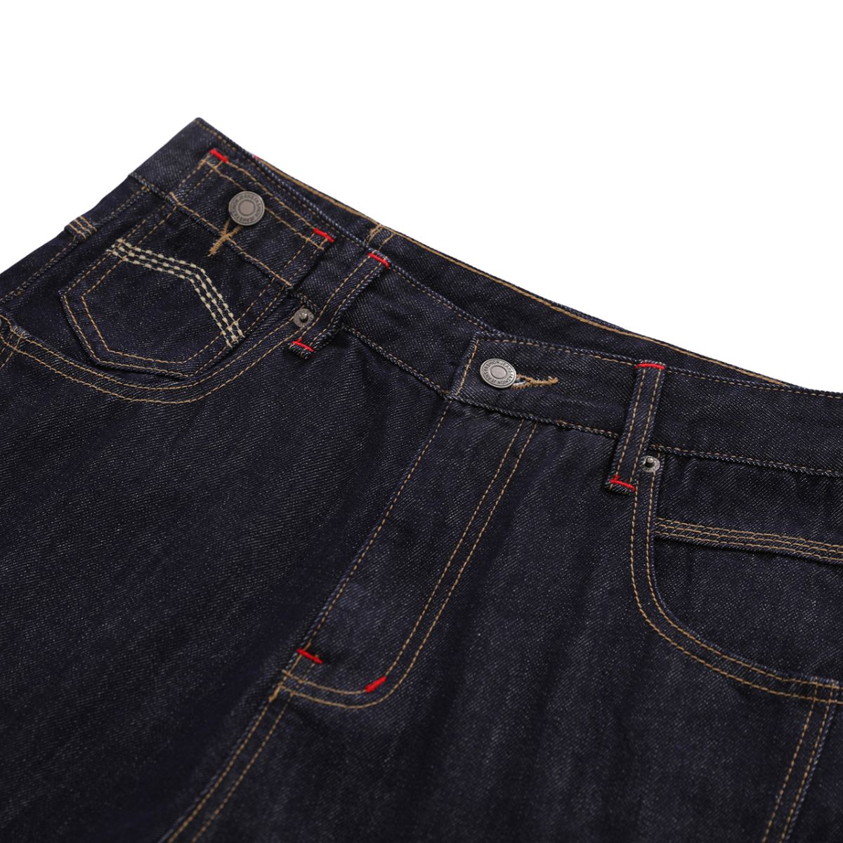 Deconstructed Embroidered Raw Denim Bermuda Shorts