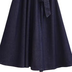 Halter Neck Denim Belted Dress