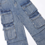 Baggy Denim Cargo Pants-INNBLAC Fashion Apparel