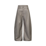Vintage Curved Wide Leg Draped Trousers