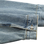 Men's Heavy Washed Distressed Retro Blue Simple Casual Denim Jacket