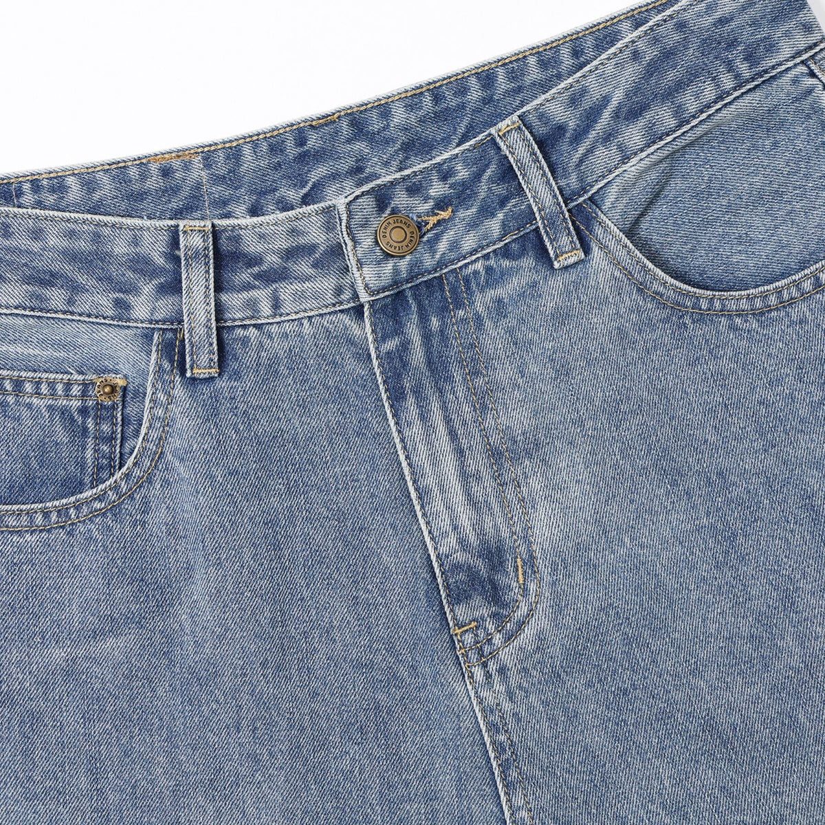 Washed Vintage Blue Boyfriend Jeans-INNBLAC Fashion Apparel