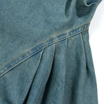 Square Neckline Sleeveless Denim Midi Dress