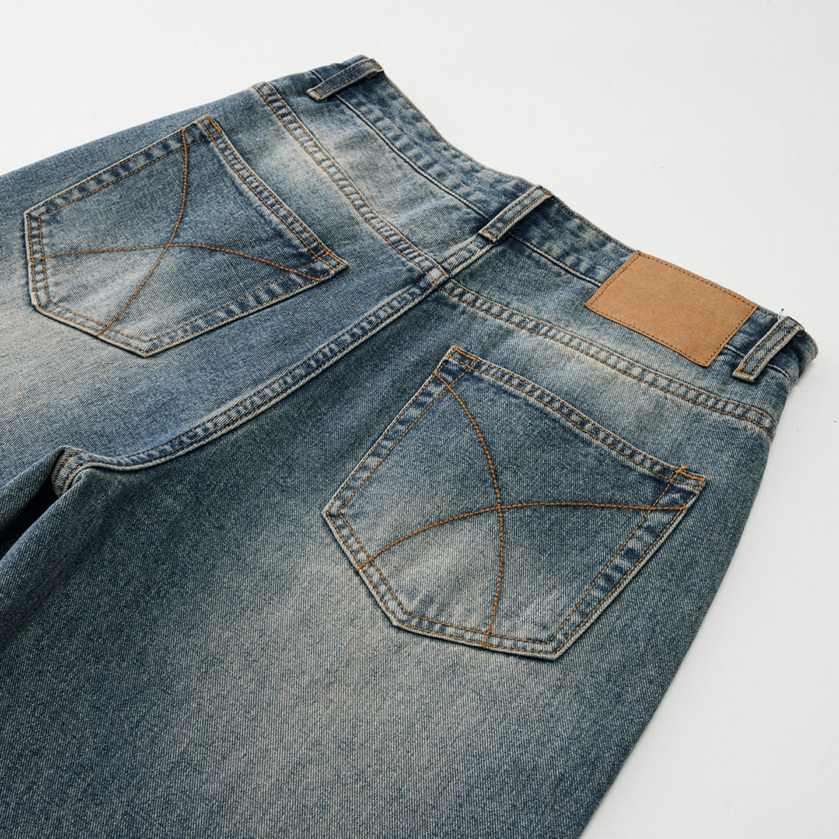 Washed Straight Leg Denim Pants-INNBLAC Fashion Apparel