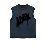 LOOK Funny Graphic Cutoff Faded Tee-INNBLAC Fashion Apparel