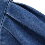 Pleated Fit & Flare Denim Dress