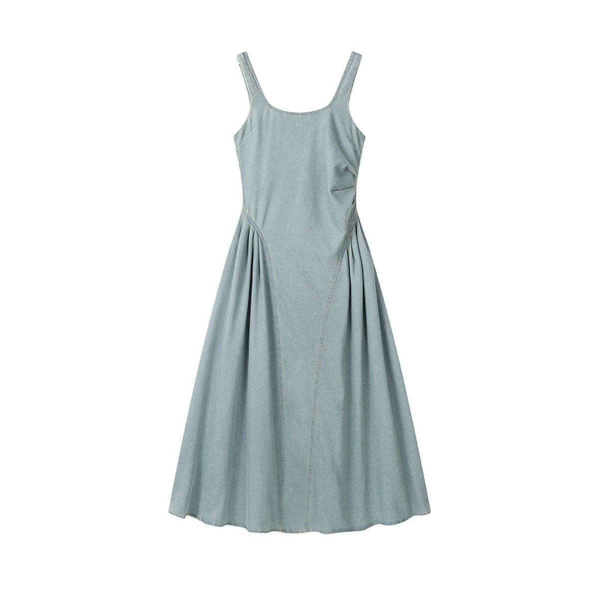 Vintage Washed Denim Slip Mididress