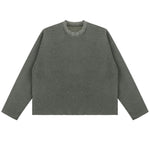 Heavyweight Washed Waffle Cotton Long Sleeve Tee 340G