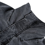 Stand Collar Vintage Washed Short-sleeved Denim Baseball Jacket