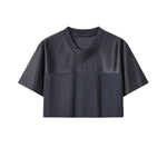 Cyber-Grunge Distressed Cutout Y2K Cropped Top