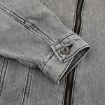 Trendy Patchwork Motorcycle Style Retro Street Washed Denim Jacket