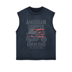 American Chopper Graphic Sleeveless Faded Tee-INNBLAC Fashion Apparel