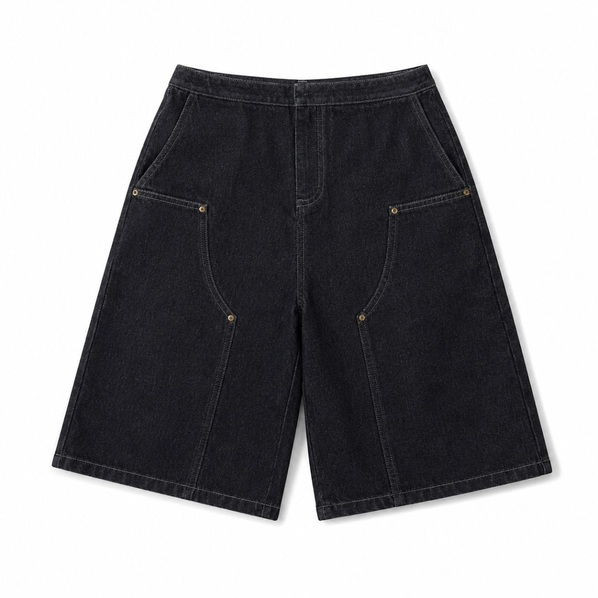 Vintage Black Relaxed Fit Denim Shorts