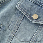 Sleeveless Vintage Wash Denim Trucker Jacket
