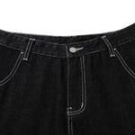Raw Denim Deconstructed Wide Leg Denim Shorts