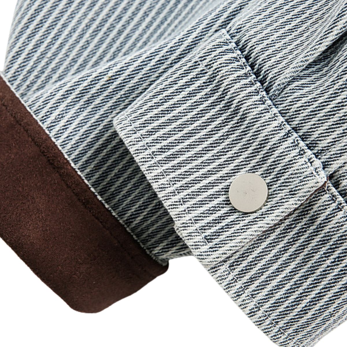 American Striped College Style Embroidered Denim Jacket