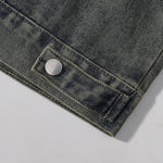 Bold Stitching Distressed Denim Jacket