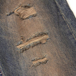 Muddy Wash Straight Leg Ripped Jeans