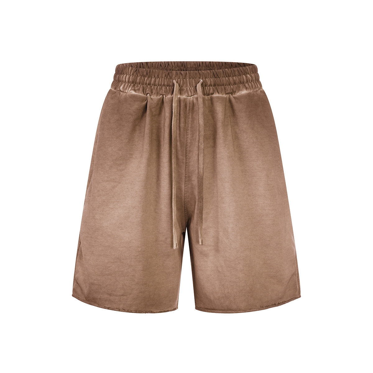 Reverse-Dyed Distressed Raw Edge Shorts