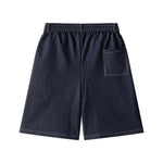 High Waist Tie Belt Relaxed Denim Shorts