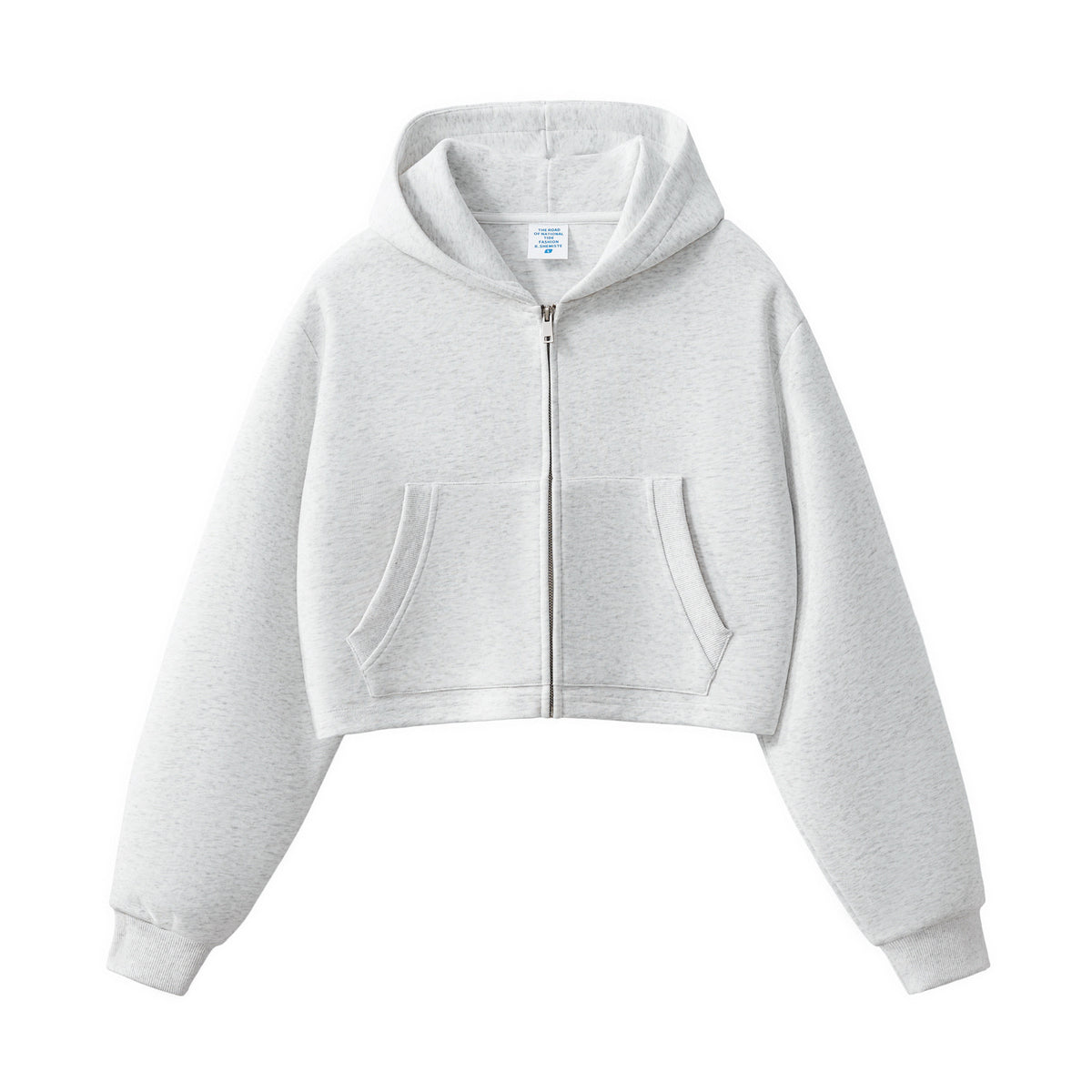 Women's Solid Zip-Front Cropped Hoodie