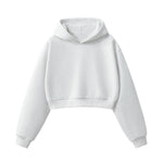 Women's Solid Color Relaxed Cropped Hoodie