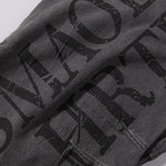 Wide Leg Black Bold Letter Print Jeans