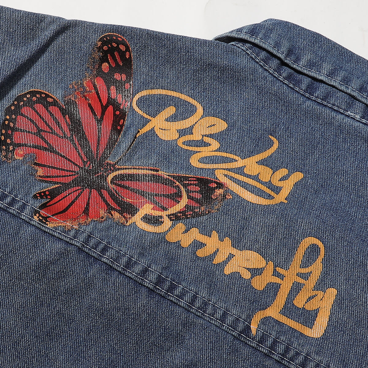 Floral-Printed Denim Trucker Jacket