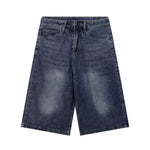 Plaid Patch Back Pocket Denim Shorts