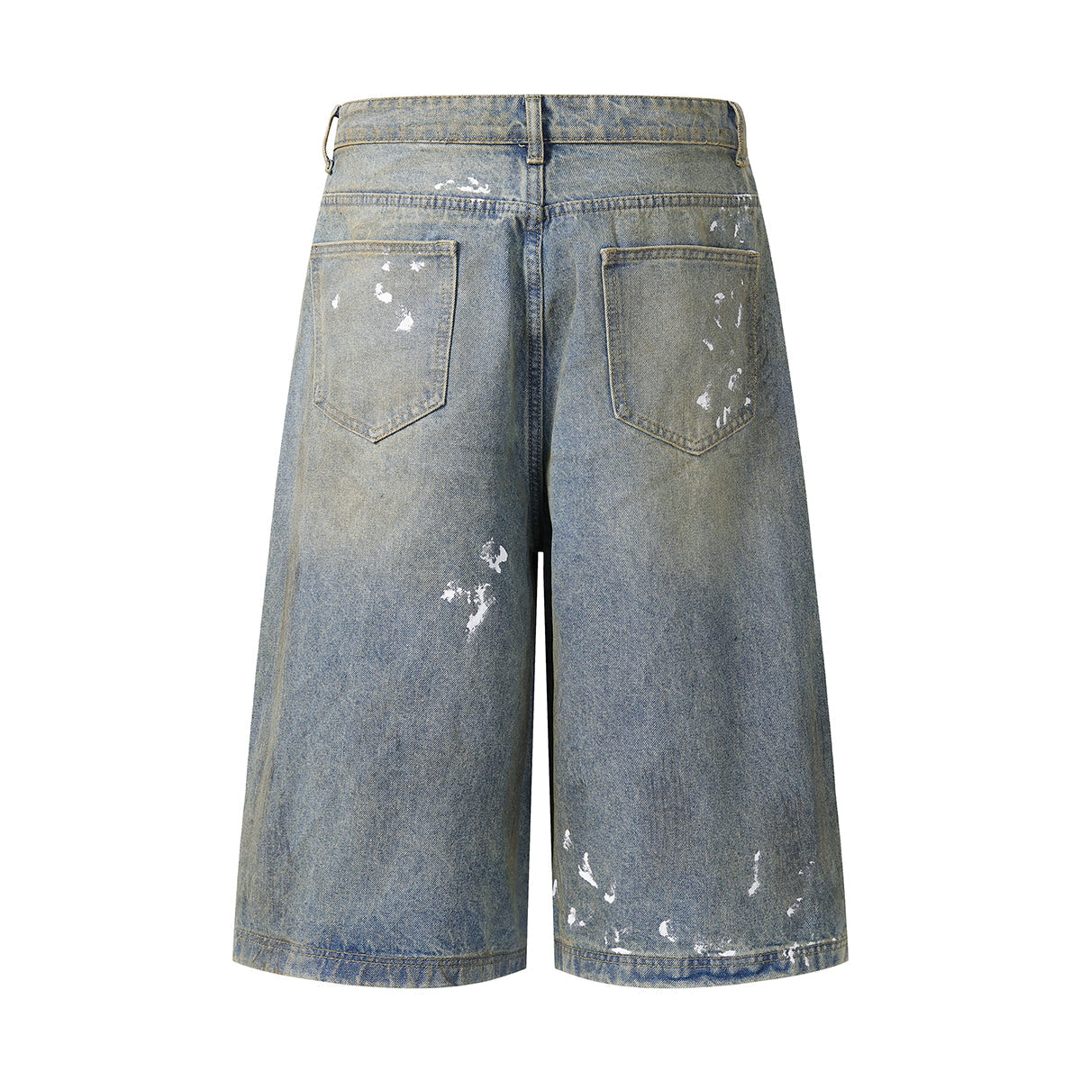 Ink Splash Vintage Wash Bermuda Shorts