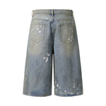 Ink Splash Vintage Wash Bermuda Shorts