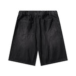Black Elastic Waist Comfort Denim Shorts
