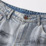 Spray-Painted Patchwork Distressed Baggy Jeans
