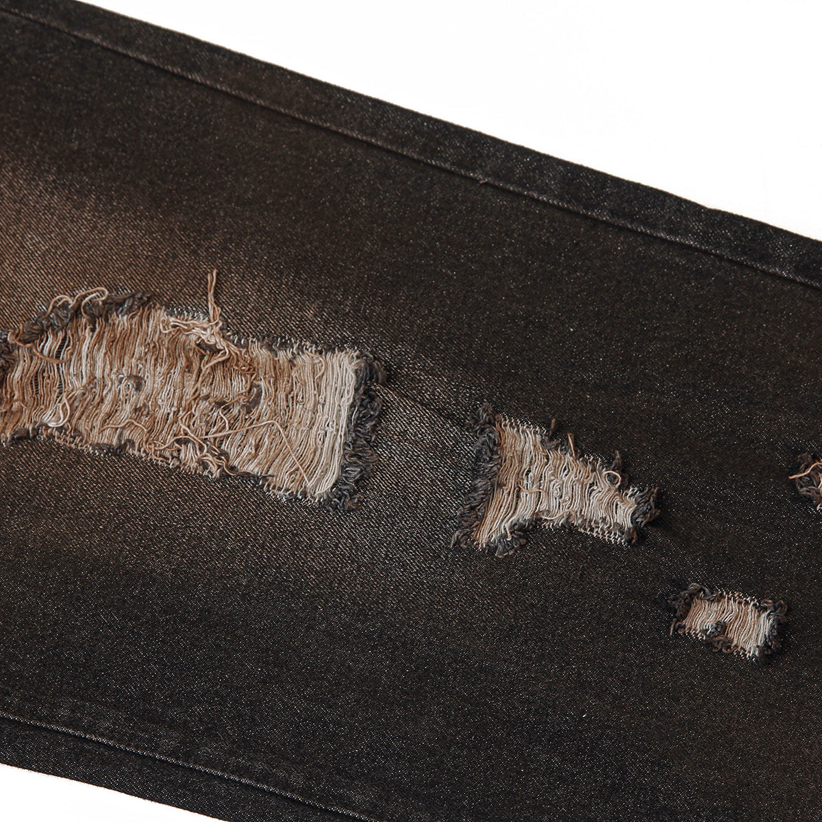 Acid Wash Destroyed Wide-Leg Jeans