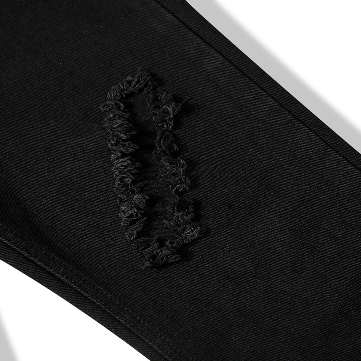 Distressed Black Ripped Flared Jeans