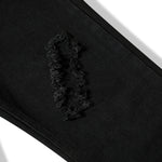 Distressed Black Ripped Flared Jeans