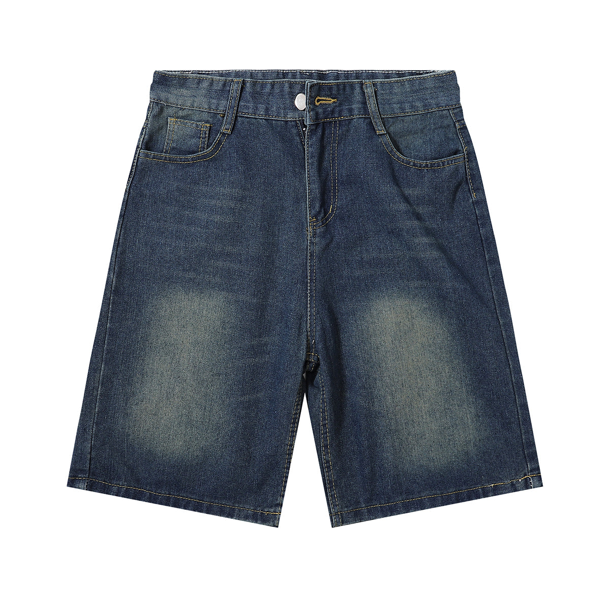 Vintage Washed Knee Length Denim Bermuda Shorts