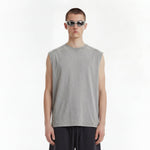 Raw Edge Distressed Studded Sleeveless Tee