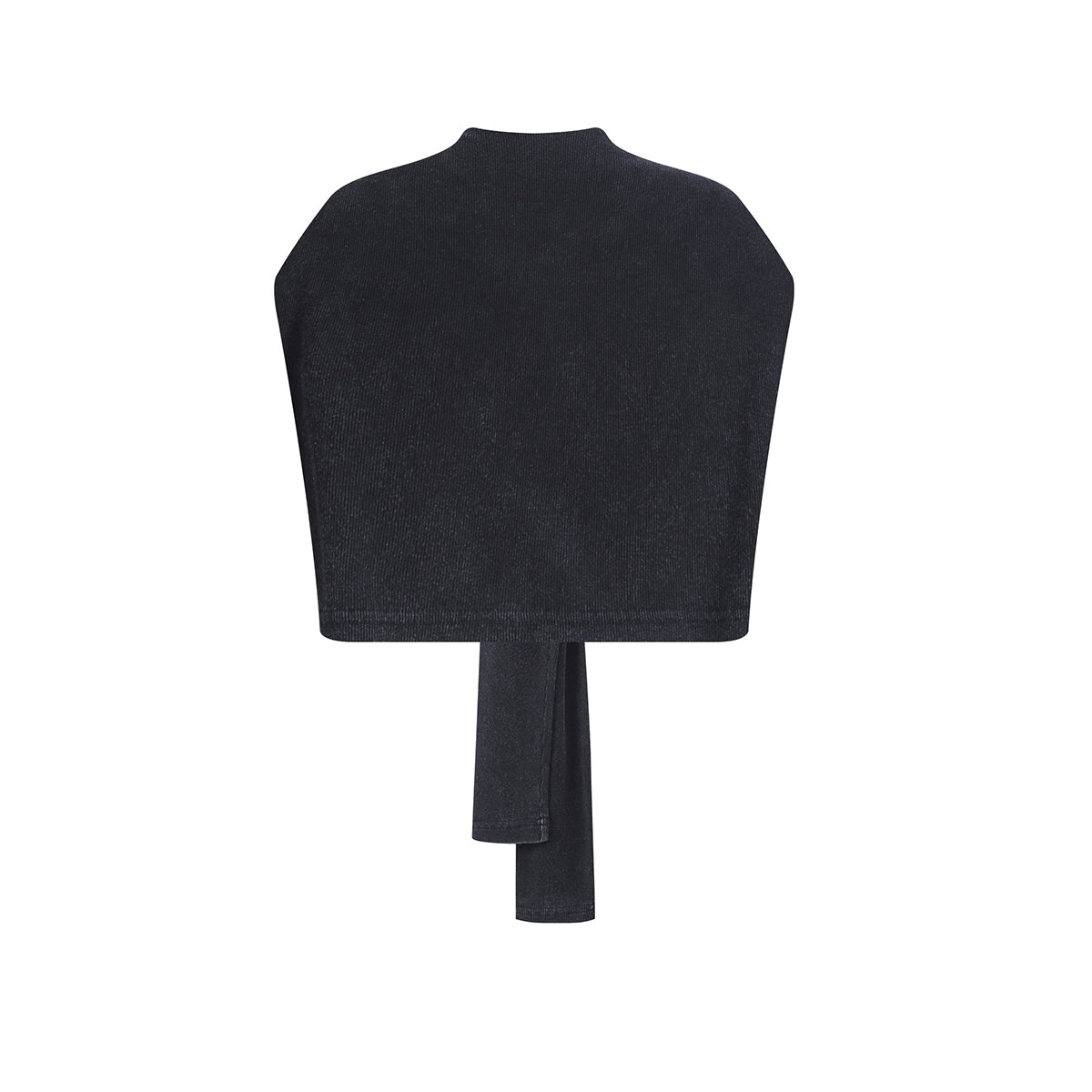 Front Tie Ribbed Knit Shoulder Wrap