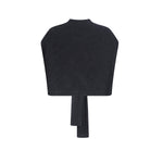 Front Tie Ribbed Knit Shoulder Wrap