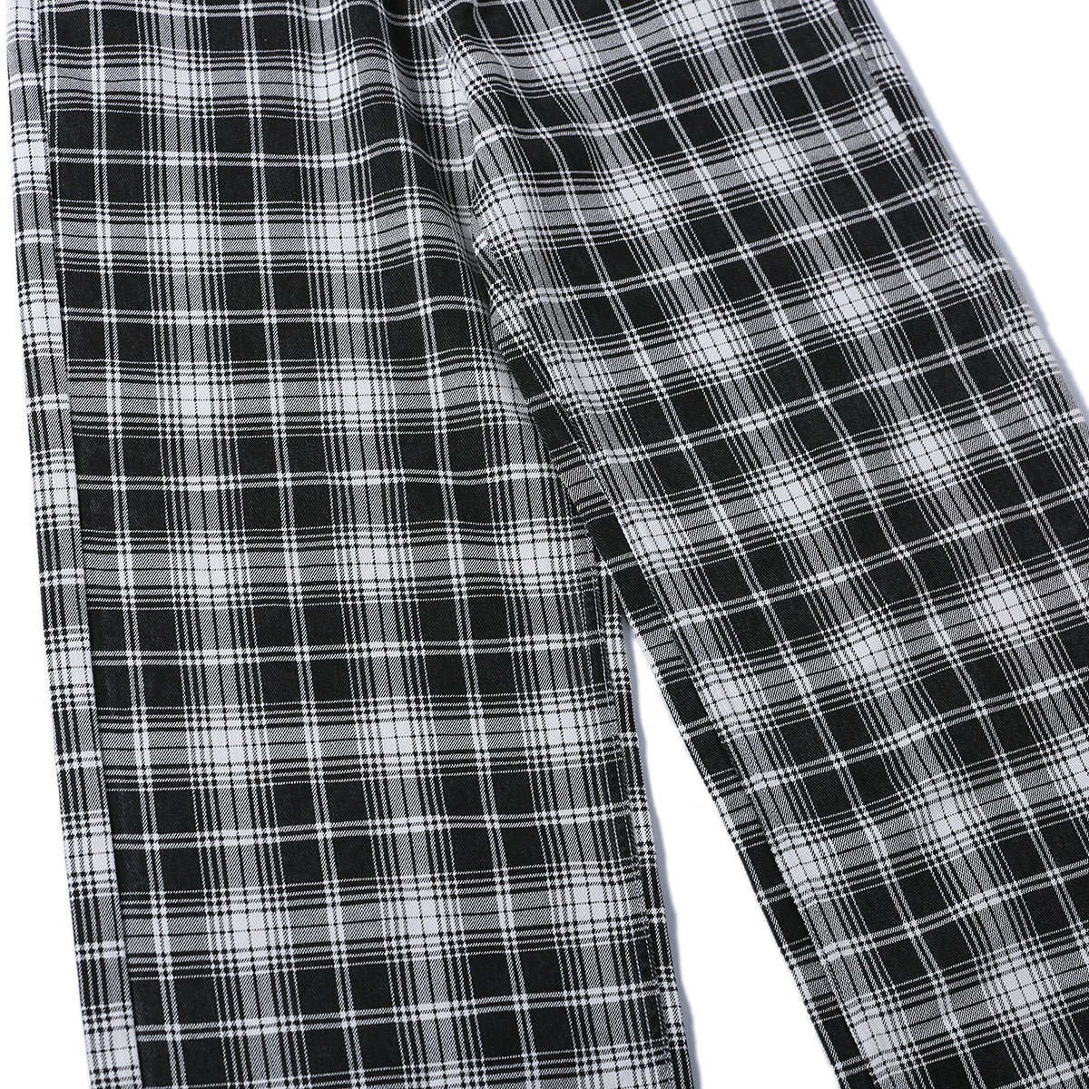 Unisex Straight Leg Plaid Trousers-INNBLAC Fashion Apparel