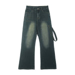 Vintage Washed Strappy Bootcut Jeans-INNBLAC Fashion Apparel