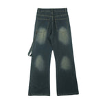 Vintage Washed Strappy Bootcut Jeans-INNBLAC Fashion Apparel